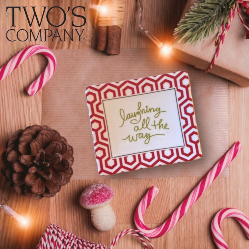 Two’s Company Laughing All the Way Christmas Trinket Tray